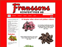 Tablet Screenshot of franssonskonfektyrer.se